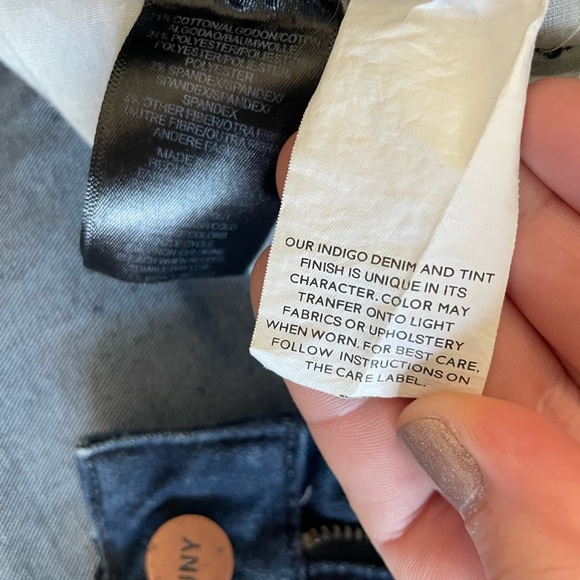 JONES NEW YORK High Waist Straight Leg Stretch Denim & Waistband Blue Je… - Picture 3 of 5
